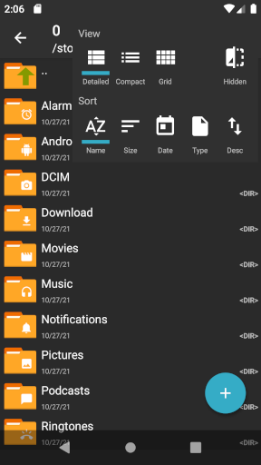 ZArchiver File lists