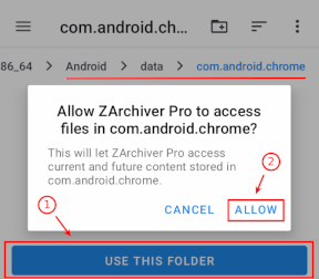 ZArchiver File lists