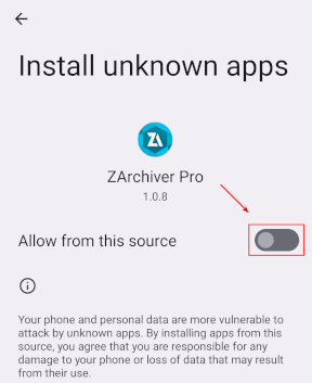 ZArchiver File lists